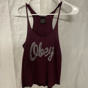 OBEY burgundy tank top
